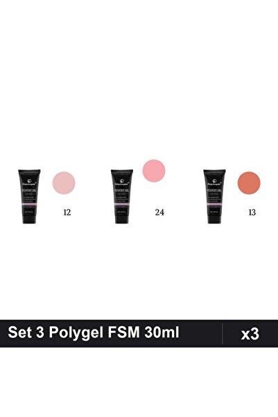 FSM Set 3 Polygel 30ml - Nr.12, Nr.24, Nr.13 - Constructie Unghii