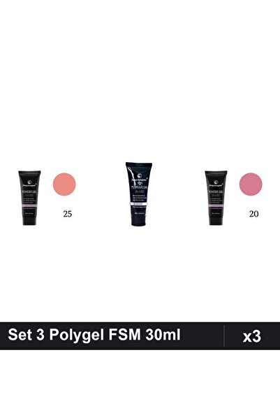 FSM Set 3 Polygel 30ml - Nr.25, Nr.23, Nr.20 - Constructie Unghii