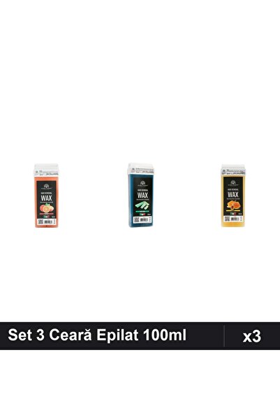global fashion Set 3 Ceară Epilat Unică Folosință 100ml - Portocală, Aloe Ver...