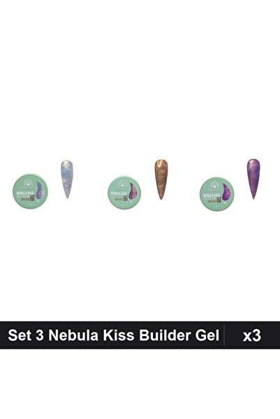 global fashion Set 3 Nebula Kiss Builder Gel 15g - Nr.04 Nr.08 Nr.10