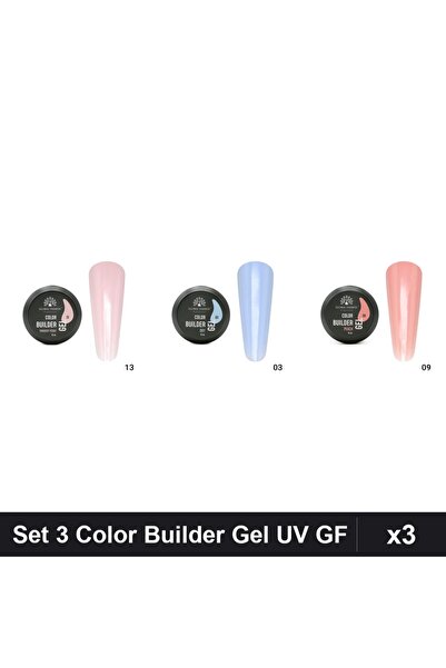 global fashion Set 3 Color Builder Gel UV 15g - Nr.13, Nr.03, Nr.09