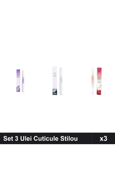NAİLS Set 3 Ulei Cuticule Tip Stilou - Lavanda, Osmanthus, Cireșe - Ingrijire...