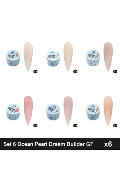 global fashion Set 6 Ocean Pearl Dream Builder 15g - Nr.02 Nr.03 Nr.04 Nr.06 ...