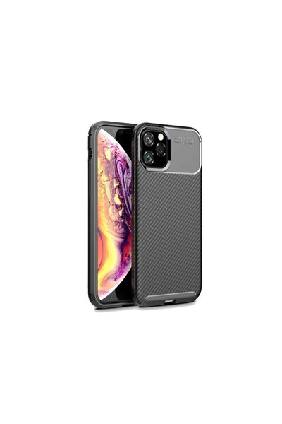 lemontti Husă iPhone 11 Pro Textură Fibră de Carbon Antișoc Negru