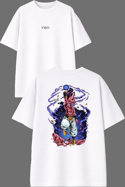 VSRN Super Strong Alien Design Front and Back Printed White Oversize t Shirt