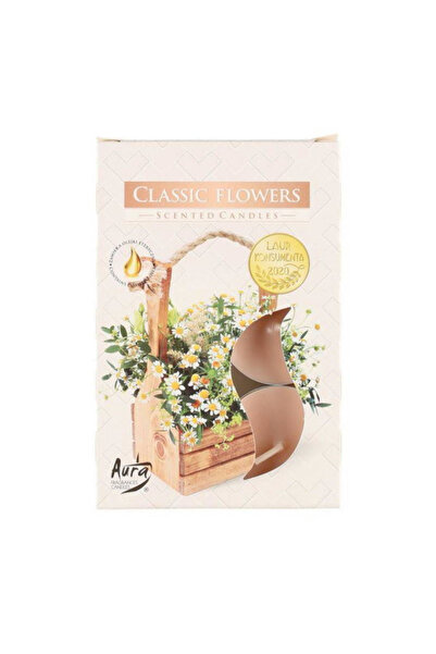 BISPOL Lumanari parfumate, Bispol Aura Candles, Classic Flowers, 6 bucati