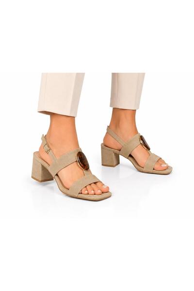 TRENDYSHOSE 793 Stoned Thick Heel Open Women's Shoes