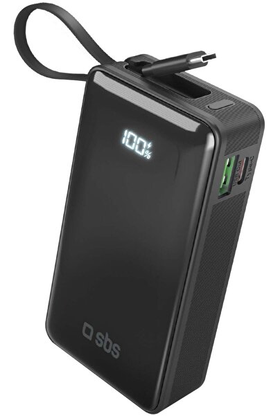 SBS LCD Power Bank 10000 mAh melna - Portativais barosanas avots