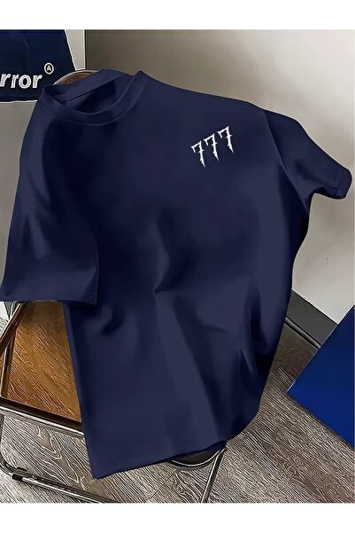 PAVRO Unisex Άνετο T-shirt με μικτό σχέδιο και στάμπα