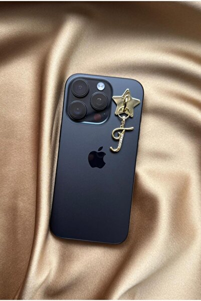 MonCheriAccessoire Gold Renk Kişiye Özel Harfli Telefon Charmı