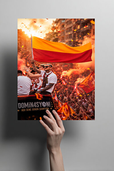Metalino Sarı Kırmızı 26. Şampiyonluk Kutlama Aşkın Olayım Metal Poster – Tar...