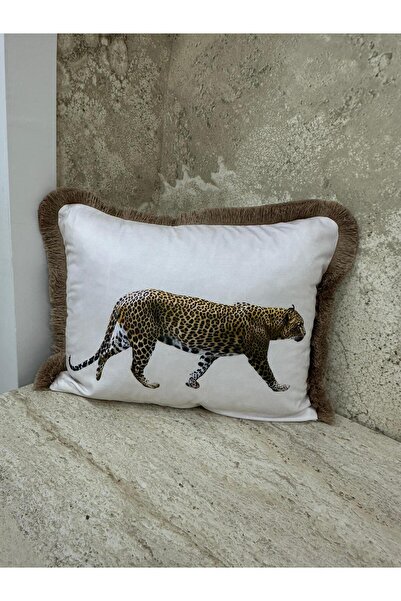 adenkahome Leopardo Series, Suede Fringed Cushion Cover 30X50 cm