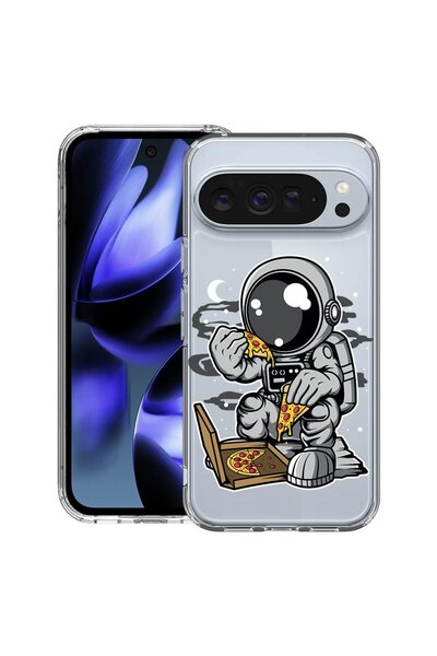 bestcase Калъф за Google Pixel 10 / Pixel 10 Pro с дизайн  "Астронавт с пица ...