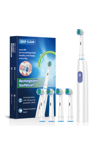 Choice5 white 4 heads Electric Rotating Toothbrush Deep Clean Whitening Teeth...