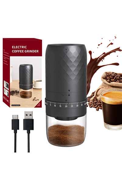 Choice KMDJ-3AW-black مطحنة قهوة محمولة كهربائية قابلة لإعادة الشحن عبر USB ل...