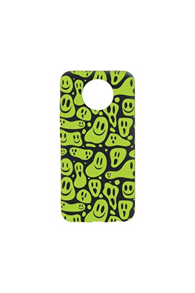 bestcase Тънък силиконов калъф 0.8ММ, съвместим с Nokia C10, зелен смайли с к...