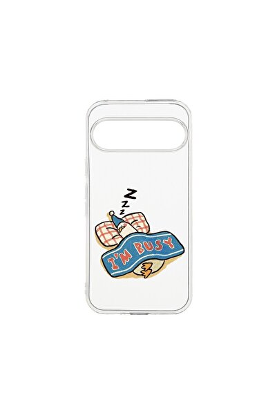 bestcase ¬Æ Husa Clear Silicon 2MM, Compatibila Cu Google Pixel 9, I'm Busy, ...