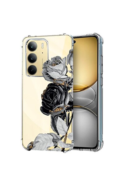 bestcase ¬Æ Husa pentru Realme 14x 5G, Anti Shock 1.5MM, Black Rose, Protecti...