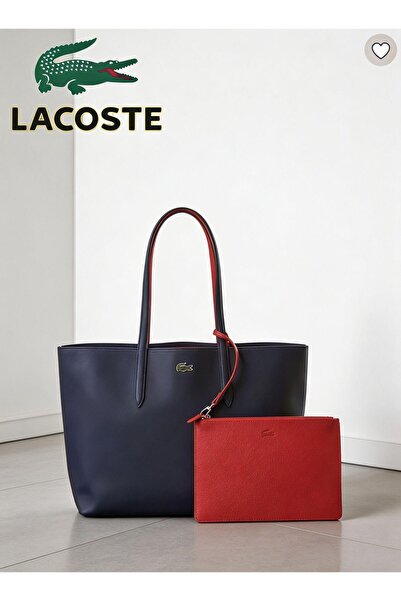 Lacoste Kids حقيبة يد نسائية كبيرة الحجم ذات وجهين بلونين، عصرية متعددة الألو...