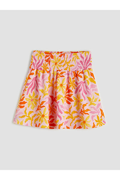 LC Waikiki Lcw Kids Pink Floral Patterned Girls' Skirt