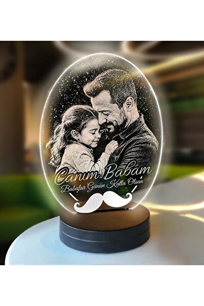 hediye-ci Babalar Gününe Özel Oval Hediye Led Gece Lambası Hediyelik