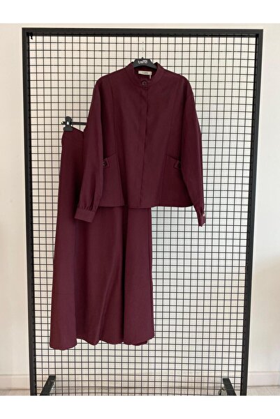 Armine TREND Hakim Collar Pocket Blouse with Zipper at the Waist Skirt Top an...