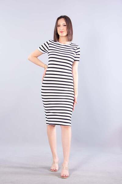 Mckanzie 5700 (N-1050) Rochie camisole cu mânecă scurtă în dungi