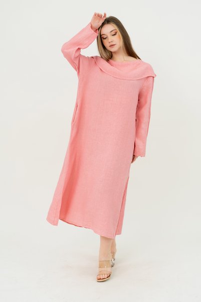 Jodtique Women's Linen Loose Long Dress Free Size