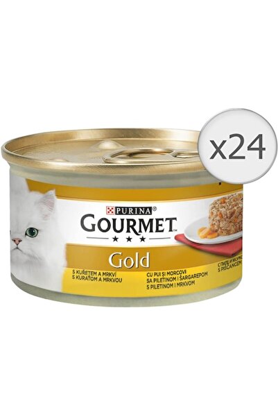 Gourmet Wet food for cats Gold Savoury Cake, Chicken and Carrots, 24 x 85 g