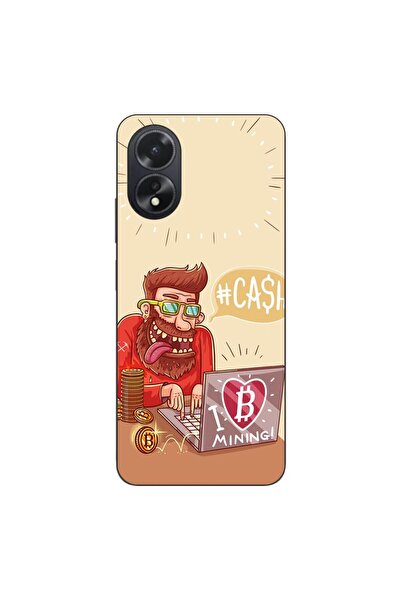 OEM Husa compatibila cu Oppo A18 4G Silicon Gel Tpu Model BTC Mining
