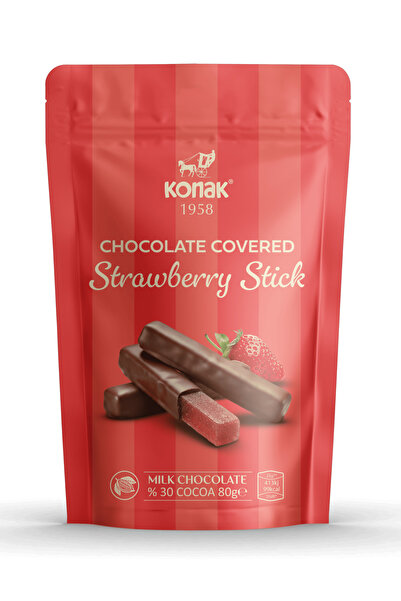 KONAK Sütlü Çikolata Kaplı Çilek Çubuğu 80 GR