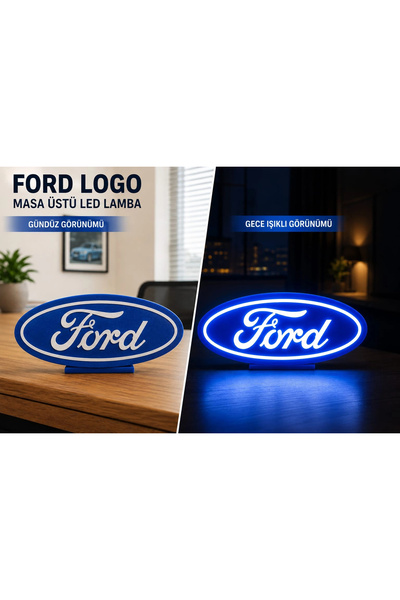 YSN SOUNDS Ford Masa Lambası , Ford Logolu Led Işıklı Masa Lambası , Ford Gün...
