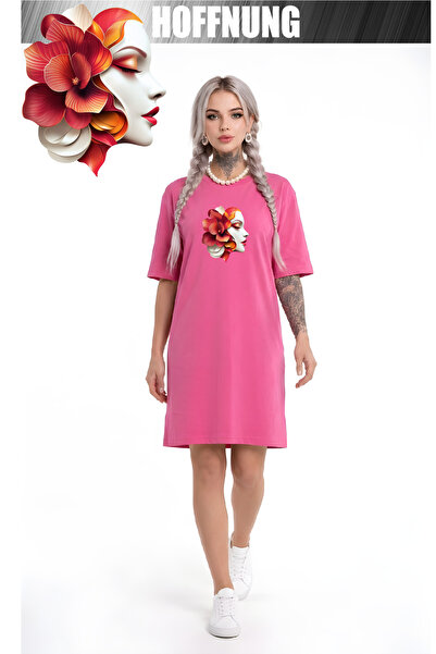 HOFFNUNG Women's Short Sleeve Crew Neck T-Shirt Dress Nightgown