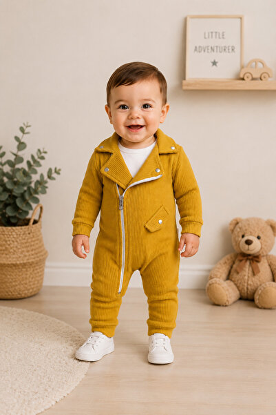 bebekyol Velvet Collared Jumpsuit