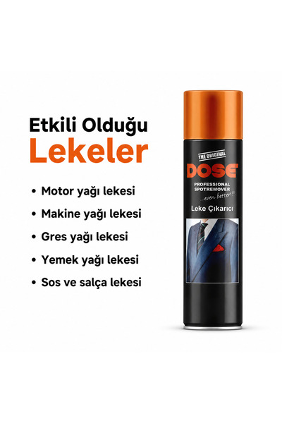 DOSE Leke Çıkarıcı Sprey 400 ml – Motor Yağı, Makine Yağı, Yemek Yağı ve Sos ...