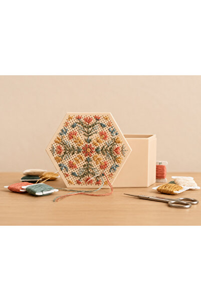 BESİNG Hexagonal Cross Stitch Embroidery Box |   Embroidery Organizer and Dec...