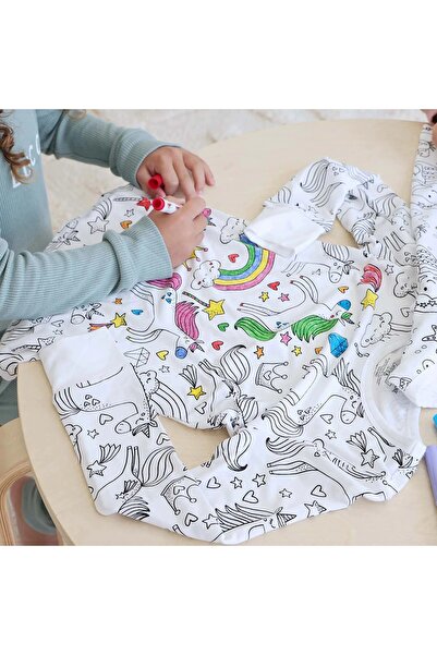 OEM Pijamale Copii Personalizabile din Bumbac 100% – Set DIY cu Carioci, Mate...