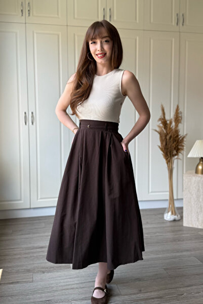 Dilay Gökoğlu Butik Belted Poplin Skirt Dress