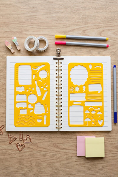 Karmelom Studio Σετ 2 εικονιδίων Bullet Journal για ταξίδια και χάρακα παρακο...