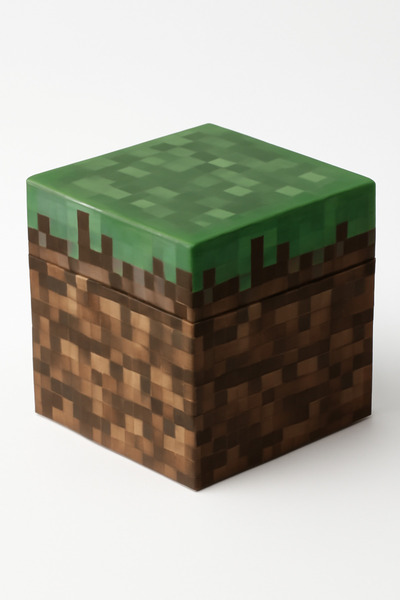 GAME SHOT Minecraft Grass Block Kapaklı Kutu Saklama 3D Baskı