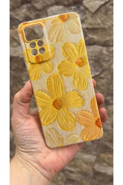 Vip Case Redmi Note 11 Pro Uyumlu Sarı Çiçek Desenli Şeffaf Darbe Emici Kamer...