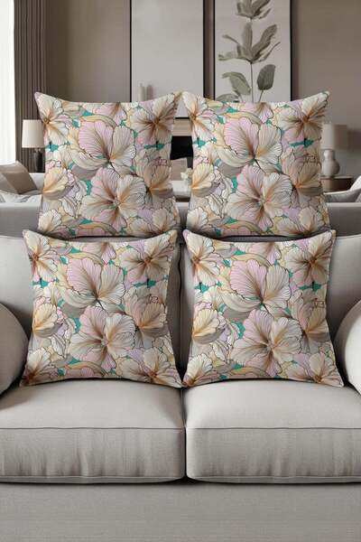 Dolce Mariee Digital Printed Soft Textured 4-Piece Throw Pillow Cover Set Krl...