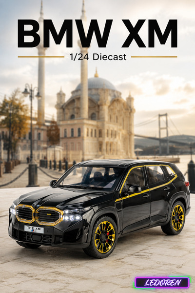 L'eDoren Black Color Bmw Xm 1/24 Diecast Model Car Metal Classic Vehicle