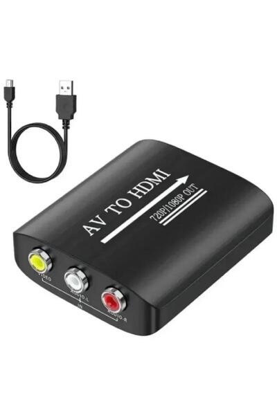 Temiz Pazar 4379 Rca Av To Hdmi Çevirici 3RcA Dönüştürücü Adaptör 1080p