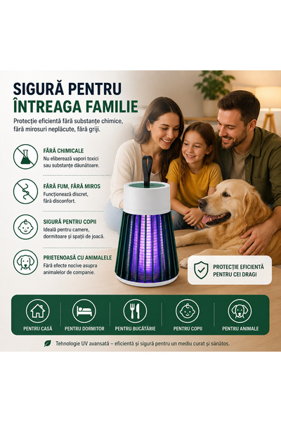 Magazinul reducerilor UV Anti Insect Lamp Safe for Children and Pets, Chemica...
