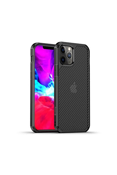 Crong Husă Hibridă din Carbon pentru iPhone 12 Pro Max (negru)
