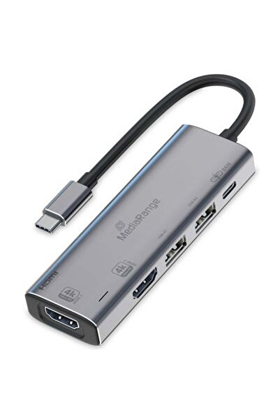 MediaRange HUB USB-C 5 in 1 Multiport Adapter, silber