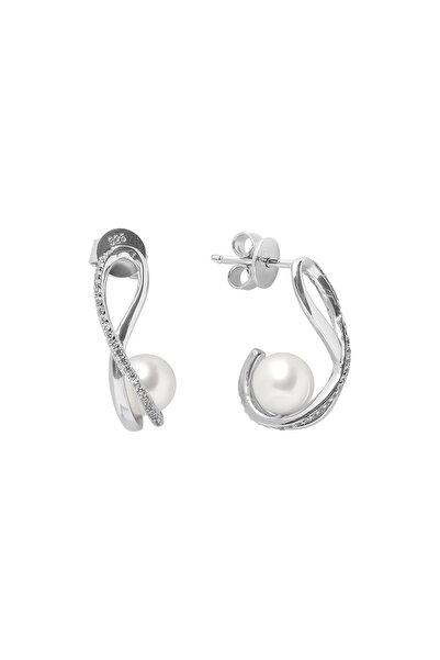MANAVA Silver earrings with natural pearls - Abbraccio