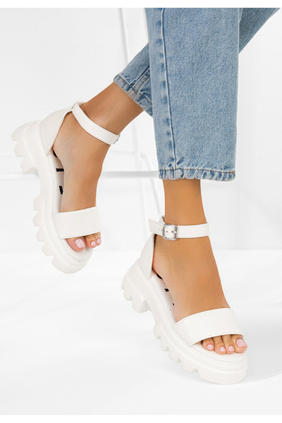 B T Shoes Alcadia white chunky-soled Sandals
