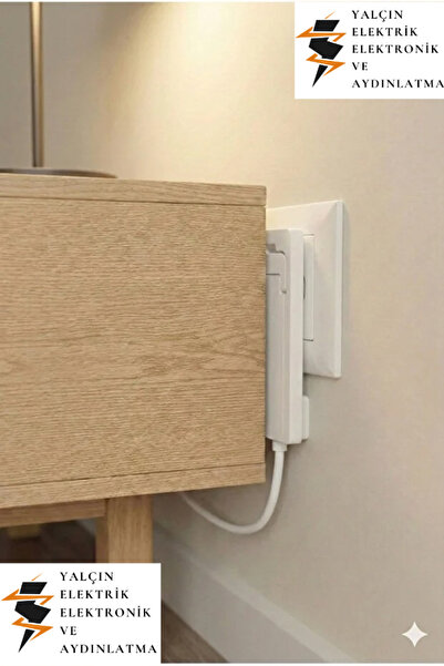 VİKO Smart Topraklı Erkek Fiş Beyaz L Tipi 3'lü Priz 5 Metre !!!(HAZIR PAKET ...